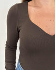 Haveone - Body con scollo cuore moro