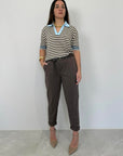 SusyMix - Pantalone in cotone sigaretta moro