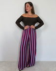 Haveone - Pantalone millerighe viola