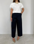Tensione In - Pantalone in cotone con pence blu