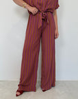 Haveone - Pantalone millerighe viola