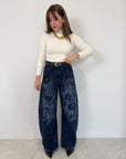 Motel - Jeans con ricami floreali