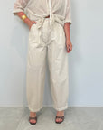 Haveone - Pantalone barrel beige