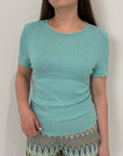 Dixie - Maglia in lurex acqua