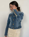 SusyMix - Giubbino in denim con bottoni oro