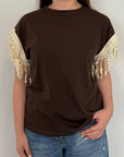 SusyMix - Maglia con dettaglio manica moro