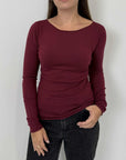 SusyMix - Maglioncino a barchetta in viscosa bordeaux