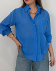 Tensione In - Camicia in cotone blu royal