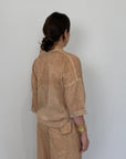 Haveone - Camicia in mussola di cotone nocciola