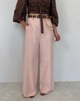 Haveone - Pantalone con cintura catena rosa