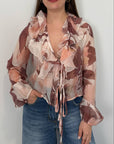 Haveone - Camicia con fiocchetti in fantasia