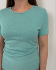 Dixie - Maglia in lurex acqua
