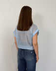 SusyMix - Camicia con tasca paillettes celeste