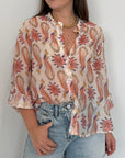 Haveone - Camicia pappagalli rosa