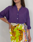 PRE-ORDINE 15/06: Haveone - Camicia in mussola di cotone viola