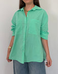 Haveone - Camicia doppia tasca acqua marina
