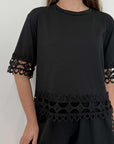 Tensione In - Maglia con pizzo nera