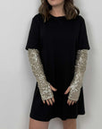 Tensione In - Abito con manicotti in paillettes