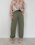 SusyMix - Pantalone con stellina in cotone verde