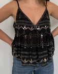 Kontatto - Top in paillettes nero