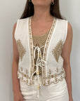 Haveone - Gilet etnico bianco