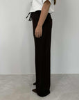 Two Way - Pantalone full length con laccio moka
