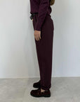 SusyMix - Pantalone ovetto punto milano vino