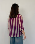 Haveone - Camicia righe larghe viola