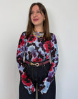 Tensione In - Maglia in tulle fiori blu