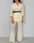 Haveone - Pantalone flare in pizzo