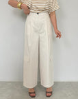 Tensione In - Pantalone tasca bassa bianco