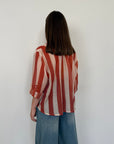 Haveone - Camicia righe larghe papaya