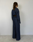 Haveone - Pantalone gessato effetto denim