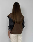 Haveone - Chiodo smanicato cuoio