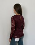 SusyMix - Maglia in pizzo bordeaux