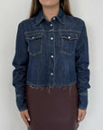 Haveone - Camicia in denim taglio vivo