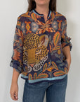Haveone - Camicia ghepardo blu