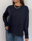 SusyMix - Maglia scatola manica lunga blu