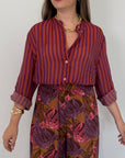 Haveone - Camicia righe fini mattone