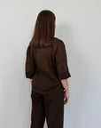 Haveone - Camicia in mussola di cotone moro