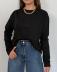 SusyMix - Maglia scatola manica lunga nera