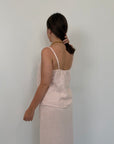Haveone - Top bretella 100% Lino rosa