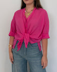PRE-ORDINE 15/06: Haveone - Camicia in mussola di cotone fuxia