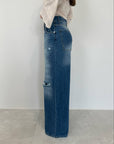 Haveone - Jeans bella con strappi lav.scuro