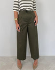 Tensione In - Pantalone in cotone con pence verde