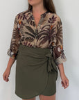 Tensione In - Gonna Lino viscosa militare