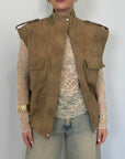 Haveone - Gilet in dainetto cerato beige