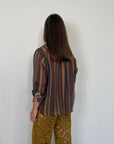 Haveone - Camicia millerighe verde con collana