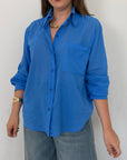 Tensione In - Camicia in cotone blu royal