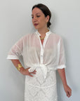 Haveone - Camicia in mussola di cotone bianca